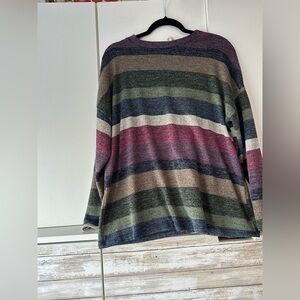 🌈 Lime N Chili Multicolor Striped Oversized Crew Neck Sweater Size L